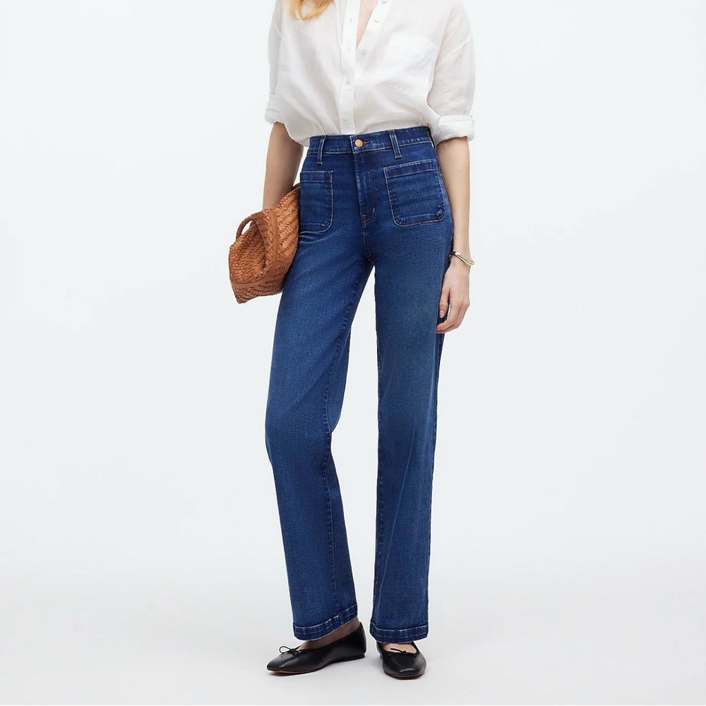 The Emmett Wide-Leg Full Length Jean Patch Pocket Edition by Madewell